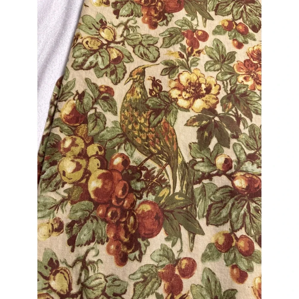 Pottery Barn Tablecloth Napkin Set OS Tan Giorgetta Floral Cotton Linen Harvest